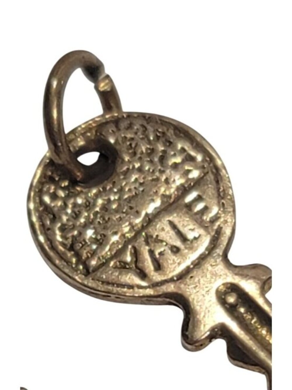 Miniature Gold Heart Padlock & Key Charm Set ASJ 375 Vintage Jewelry - Picture 8 of 11